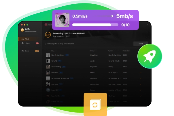 download apple music at 10x speed