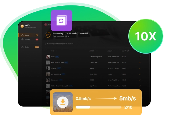 download apple music at 10x speed