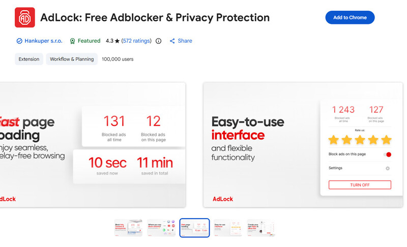 Adlock browser extension