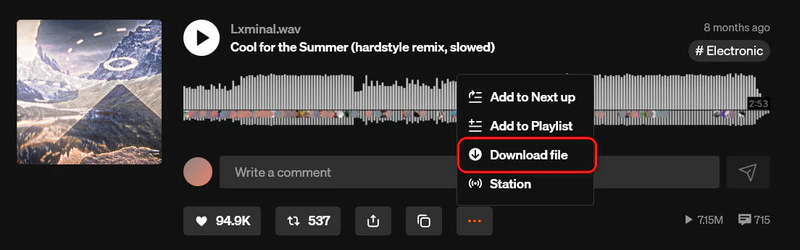 Step 1: Check if the SoundCloud song offers Free Download