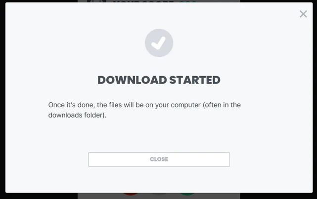 Step 4: Download starts and the track is saved to your computer