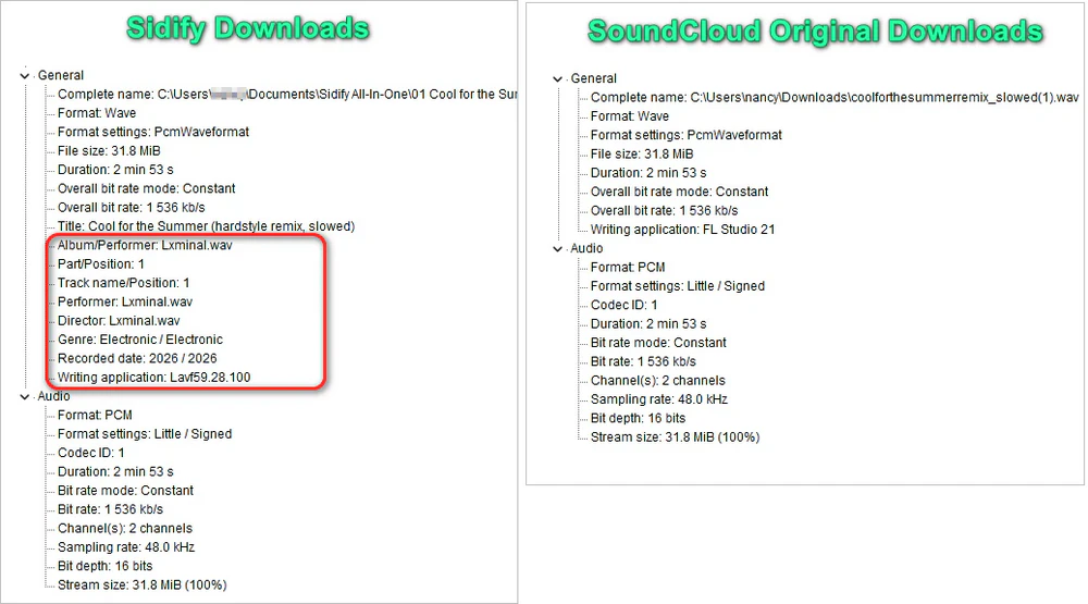 Set WAV as output format for SoundCloud to WAV conversion