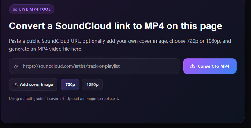 Convert SoundCloud to MP4 with SCtoMP3