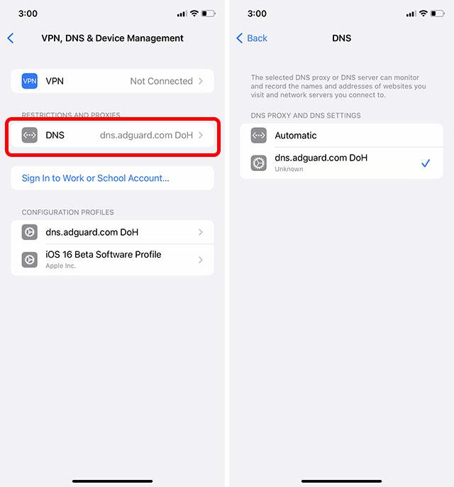 Install AdGuard DNS profile on iPhone