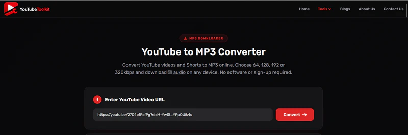 YouTubeToolkit MP3 downloader