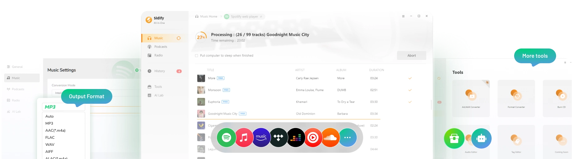 music downloader features