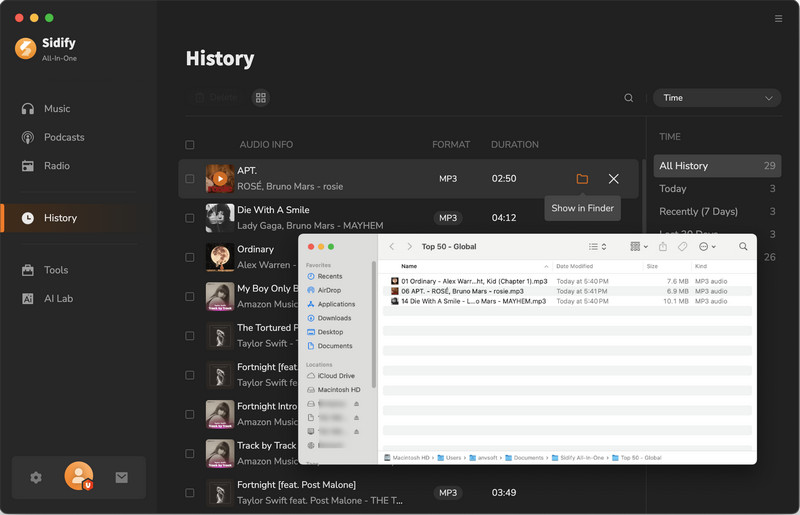 Check conversion history