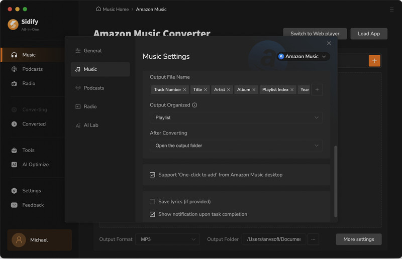 Customize output settings