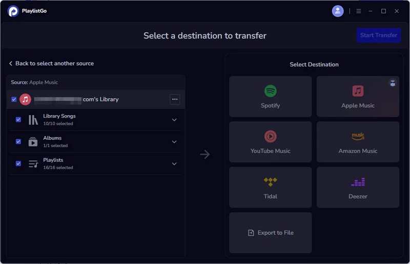 transfer apple music playlists without download