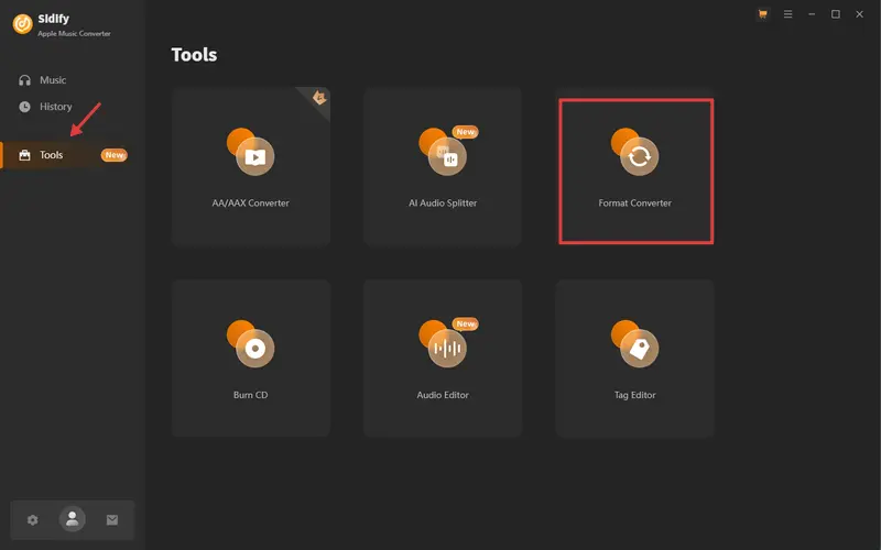 click format converter button