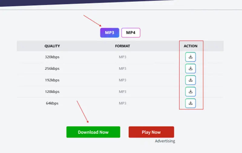 choose MP3 format
