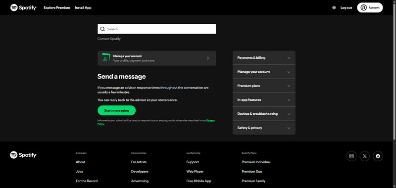 spotify customer support