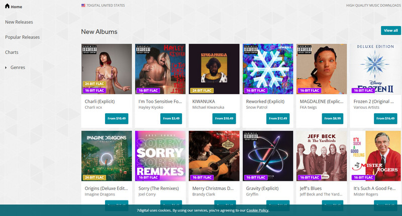 7digital FLAC music download site
