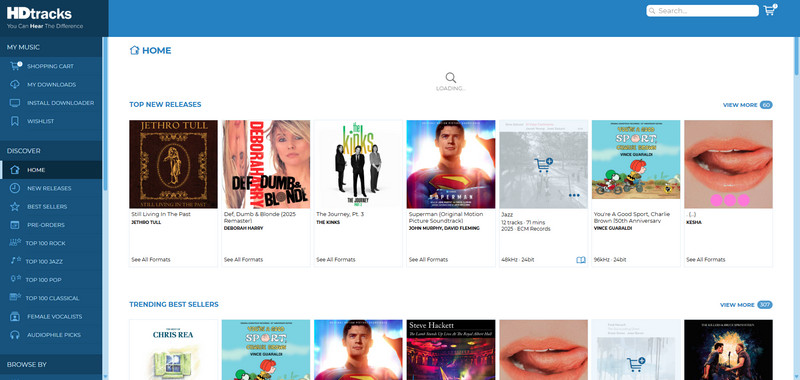 hdtracks flac music download site