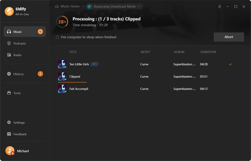 converting bandcamp music to mp3