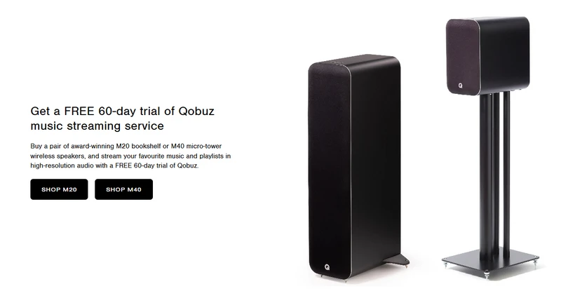 get qobuz subscription for 2 month free with Q Acoustics