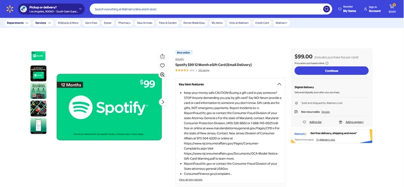 get spotify premium gift cards