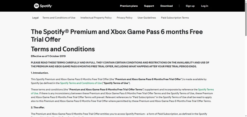 free spotify premium offer with xbox
