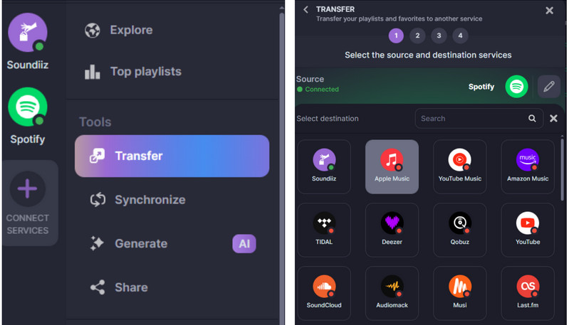 add source and destination