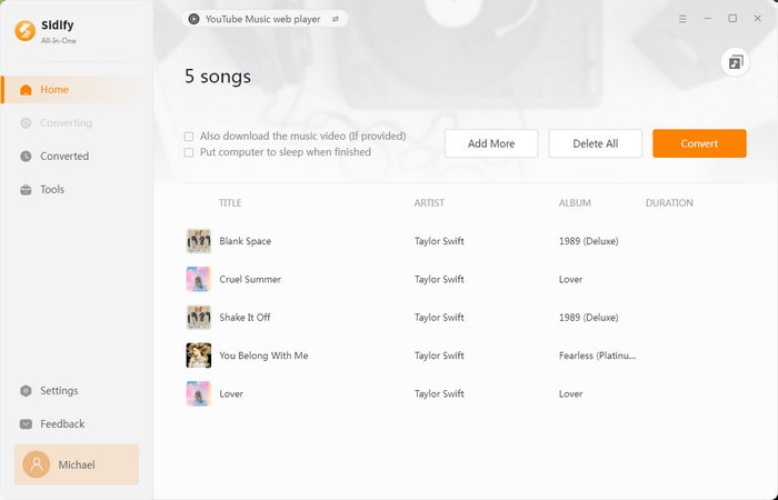 add youtube music to converter