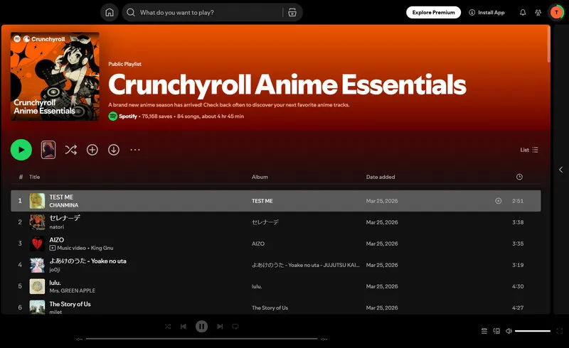 Anime OST Download: Spotify