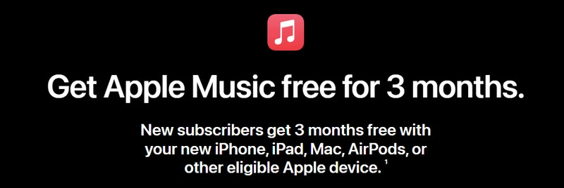 get 3 months of apple music free trial 