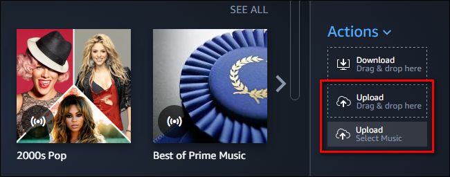 Select music or music folder to upload to Amazon
