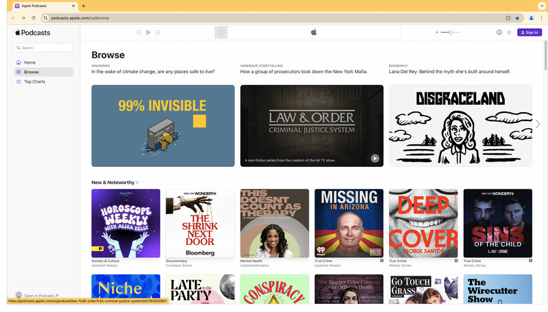 find apple podcasts on web