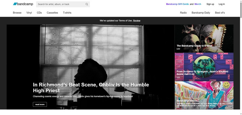 Bandcamp DJ music download site