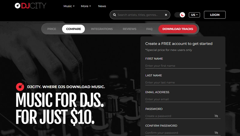 DJcity DJ music download site