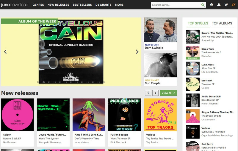 Juno Download DJ music download site