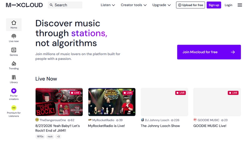 Mixcloud DJ music download site