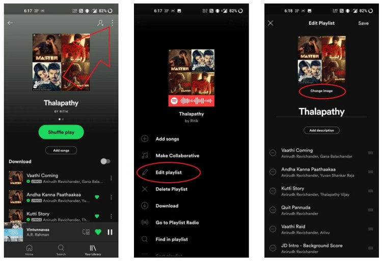 change spotify playlist picture on android ios