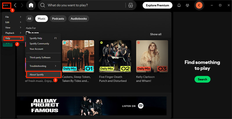 check spotify version on window