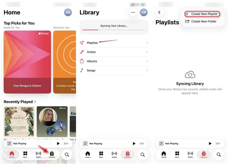 add all apple songs in one playlists