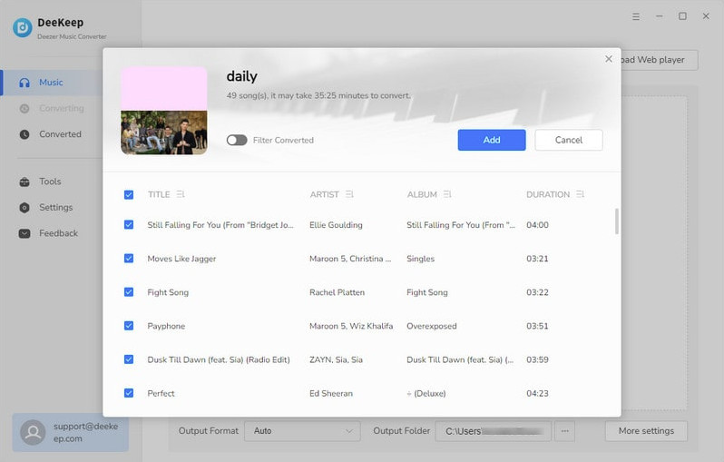 transfer deezer music to mp3 player