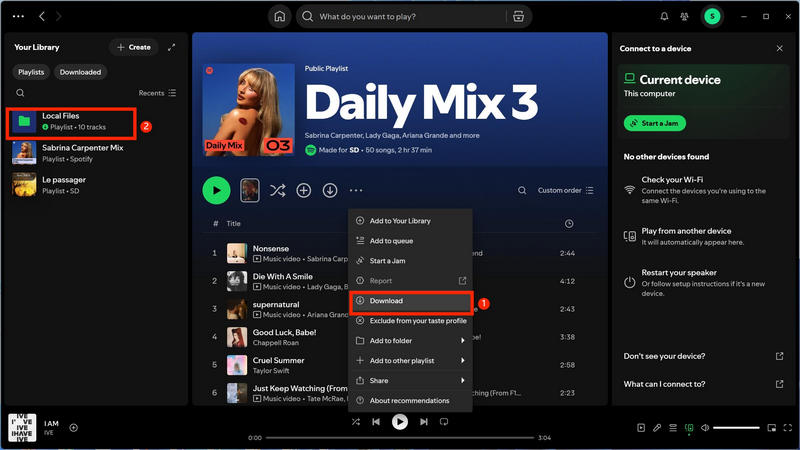 download songs to spotify on desktop