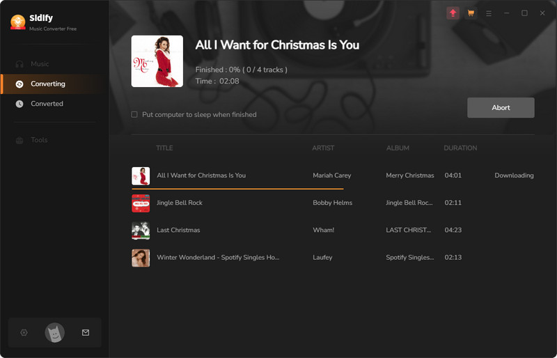 converting spotify christmas songs to mp3 files