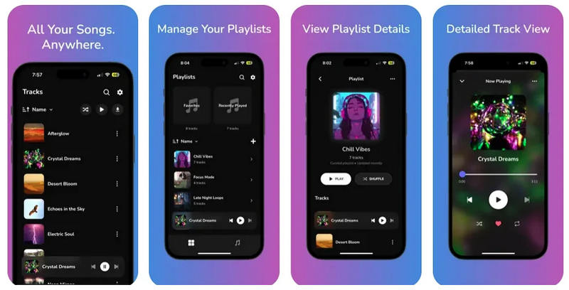 Tuneo offline music player app for iPhone