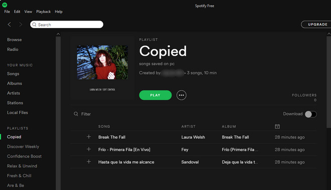 Import local music to spotify