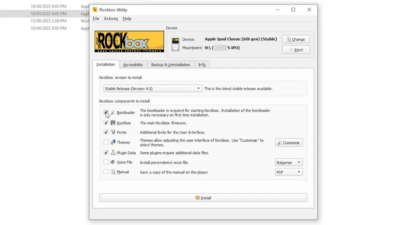 install rockbox to ipod classic