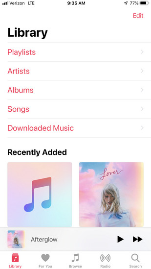 view imported music on iphone