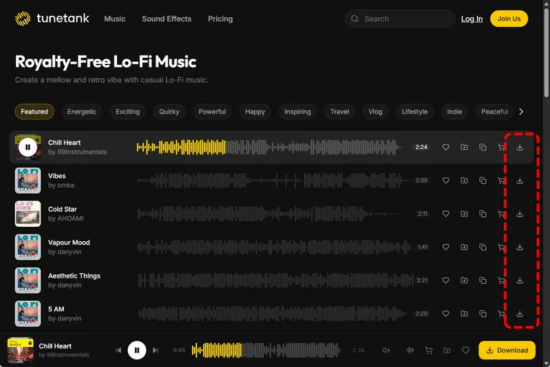Lofi Music Download: TuneTank