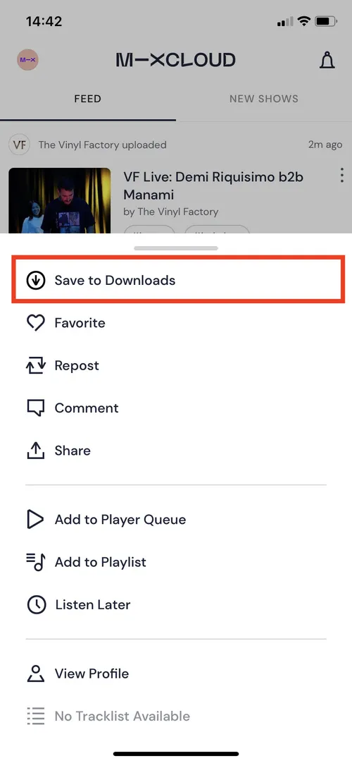Mixcloud to MP3