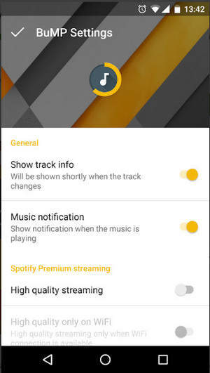 Play Spotify music on BuMP Music Player