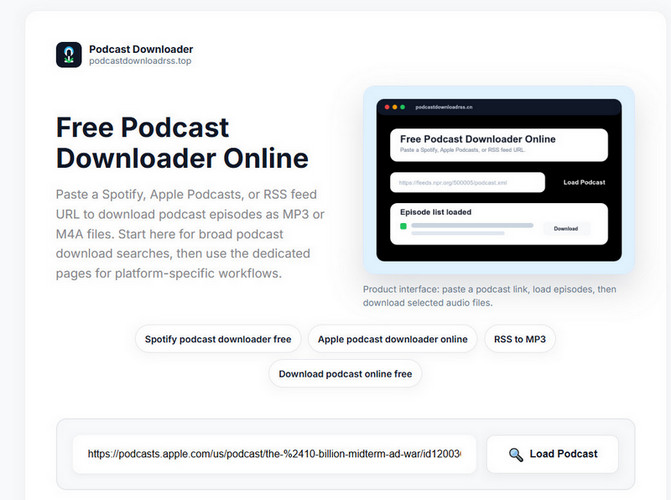 PodcastDownloadRSS Apple Podcast Downloader