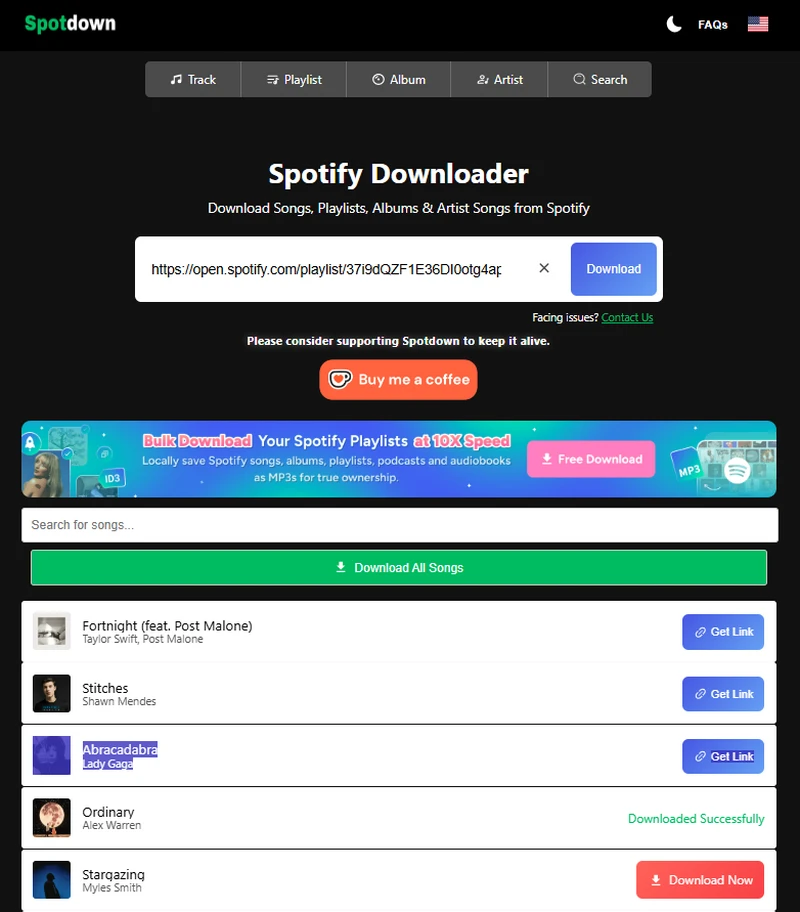 spotdown download spotify 320kbps songs