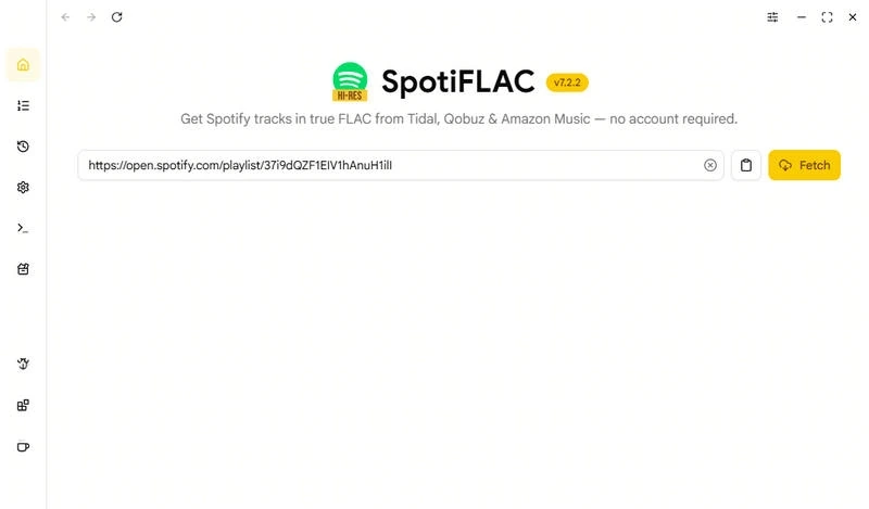 Paste a Spotify link into SpotiFLAC Desktop