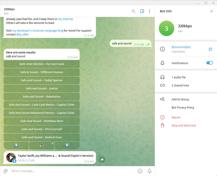 telegram spotify 320kbps bot