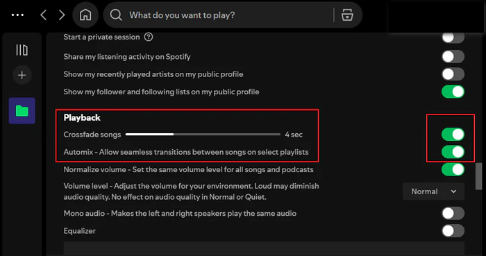 spotify crossfade
